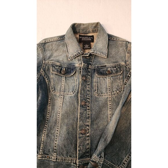 Boulder Trail Outfitters Womens Denim Jacket M/M Medium 100% Cotton Button-Up Cl - Picture 2 of 6